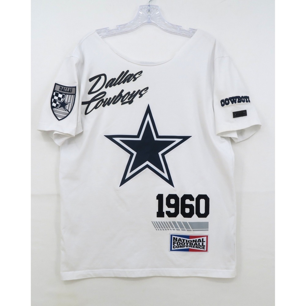 Pro Line Dallas Cowboys Graphic T-Shirt White Womens Small 1960 NFC Patch Logo